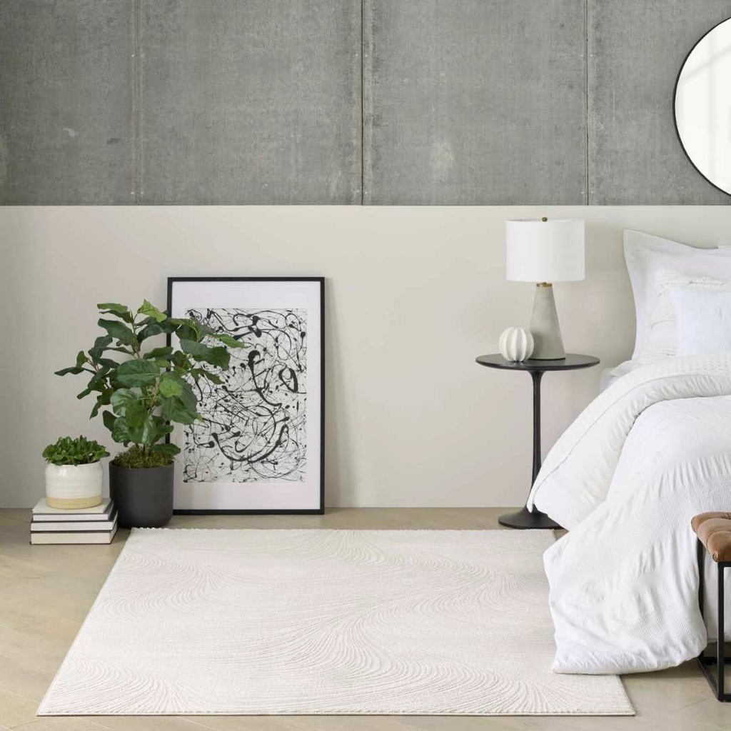 DKNY Central Park West Swirls Rug Ivory 5x7ft
