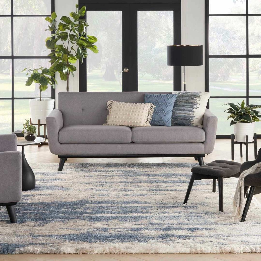 Dreamy Shag Rug Blue Grey 8x10ft