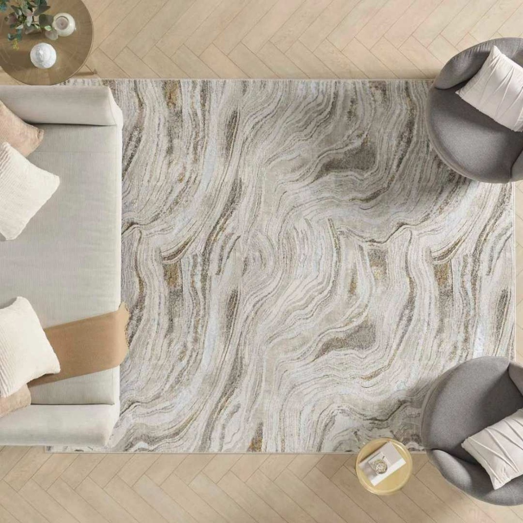 Glitz Rug Grey Gold 5x7ft