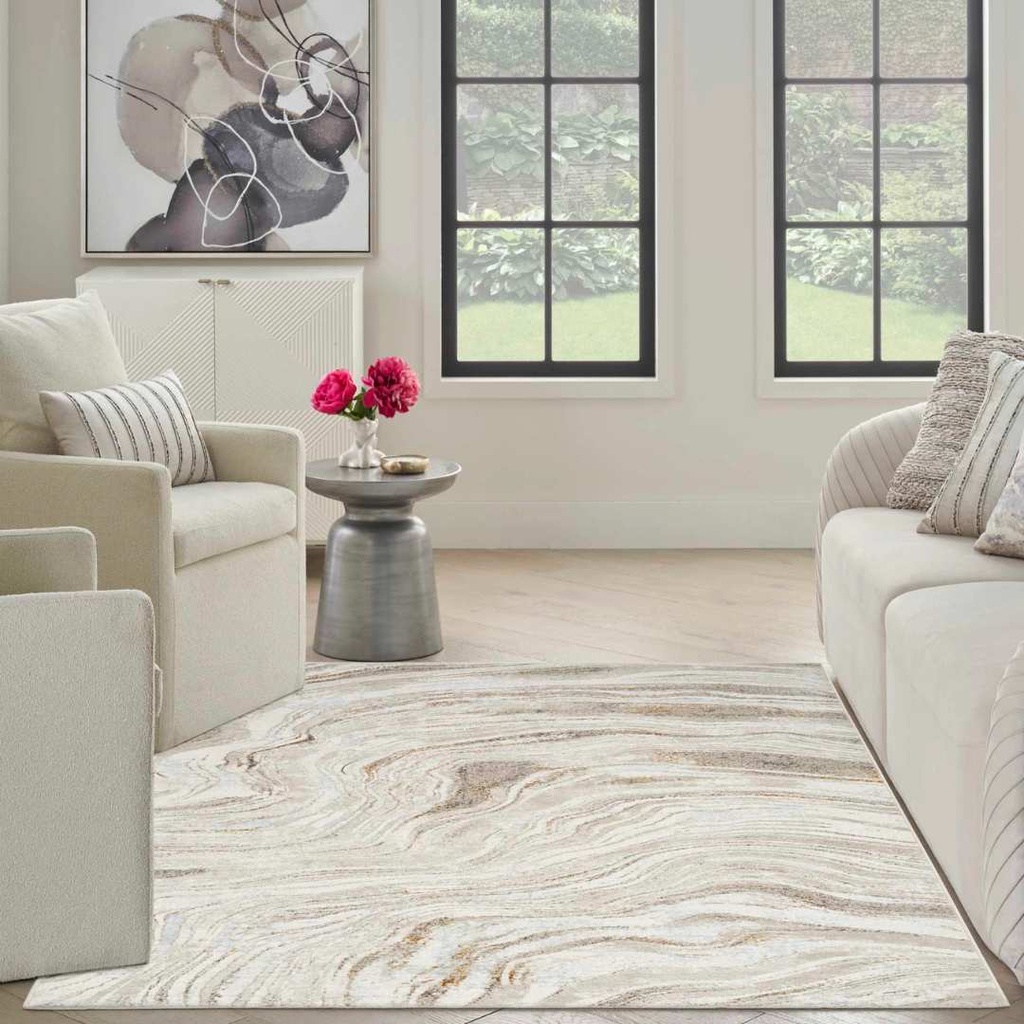 Glitz Rug Grey Gold 5x7ft