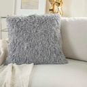 Glitz Shag Pillow Grey 20in