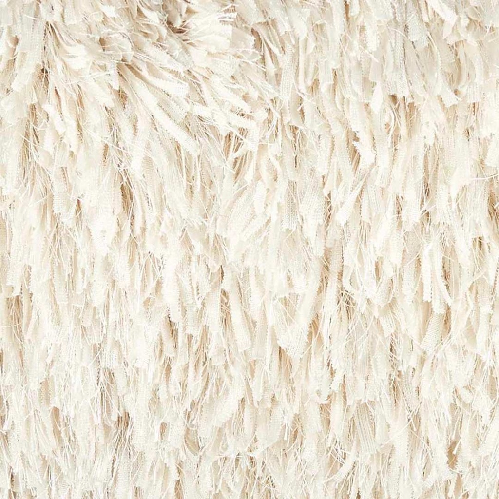 Glitz Shag Pillow Ivory 20in