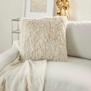 Glitz Shag Pillow Ivory 20in