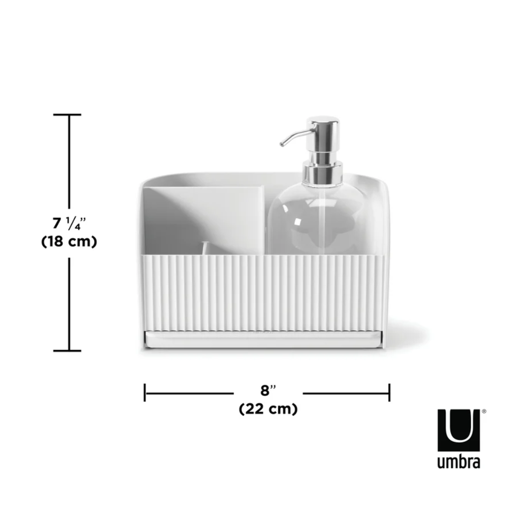 Sling Sink Caddy With Soap Pump White
