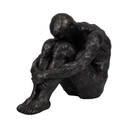 Sitting Man Figurine Bronze 16in