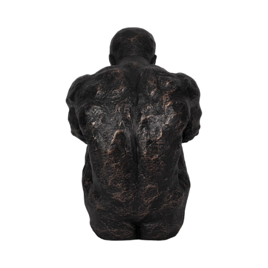 Sitting Man Figurine Bronze 16in