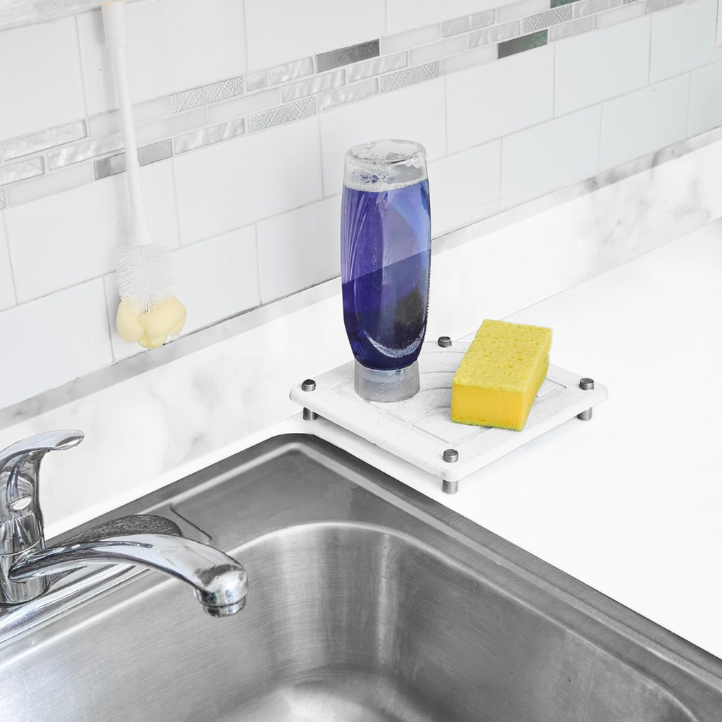 Diatomite Corner Sink Caddy White