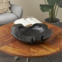 Black Teak Live Edge Bowl 18in