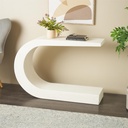 C-Shaped White Wood Console Table 44in