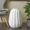 Carved Grooves Vase White 23in