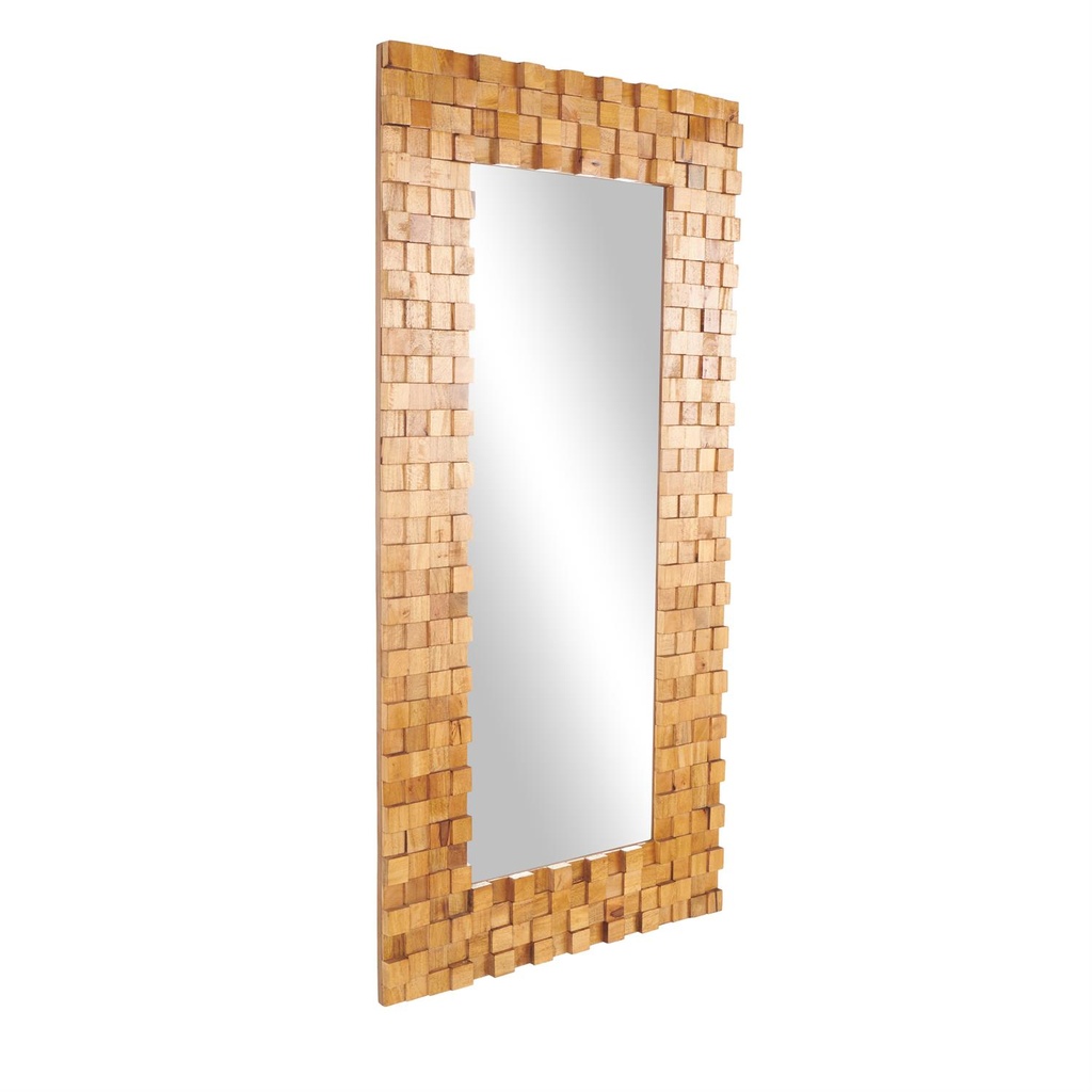 Dimensional Wood Mosaic Floor Mirror 36x72in