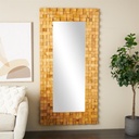Dimensional Wood Mosaic Floor Mirror 36x72in