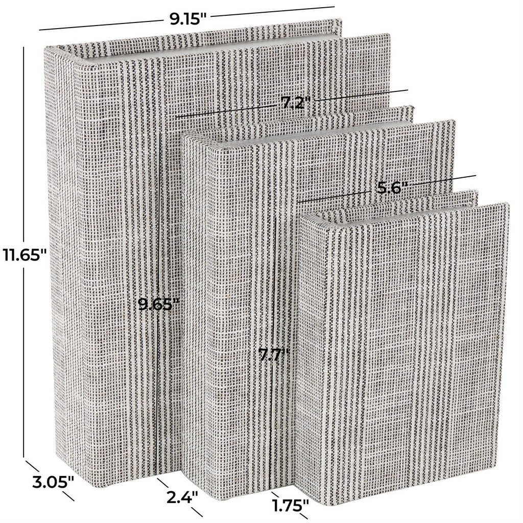 Faux Book Storage Patterned Set of 3