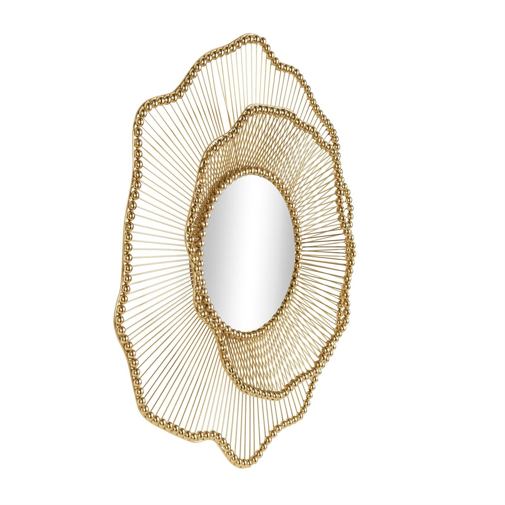 Floral Layered Wall Mirror Gold 34in