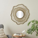 Floral Layered Wall Mirror Gold 34in
