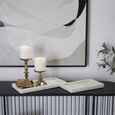 White Marble Slim Tray 14in