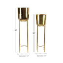 Metal Dome Planter on Stand Gold 39in