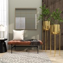 Metal Dome Planter on Stand Gold 46in
