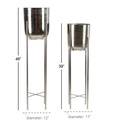 Metal Dome Planter on Stand Silver 46in