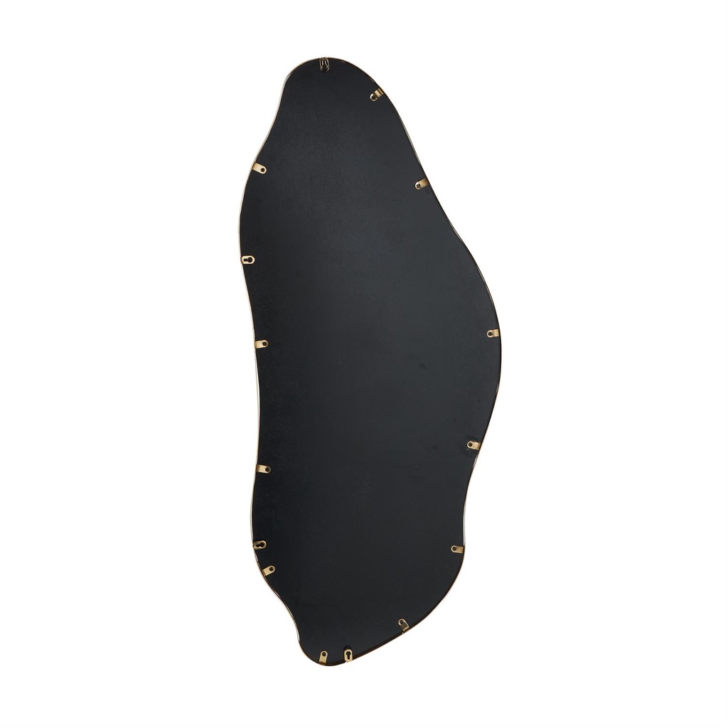 Organic Shape Wall Mirror Gold Frame 20x48in
