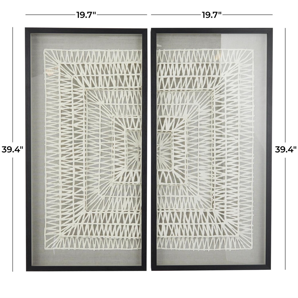 Origami Shadow Box Wall Art Set of 2 20x39in