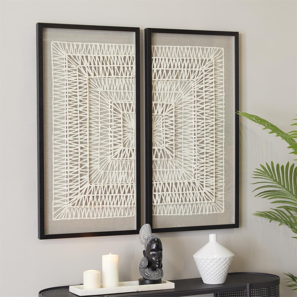 Origami Shadow Box Wall Art Set of 2 20x39in