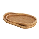 Rattan Organic Shape Tray 21in