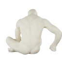 Sitting Man Sculpture White 12in