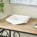 White Marble Geometric Tray 10in