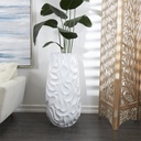 Wave Resin Floor Vase White 37in