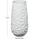 Wave Resin Floor Vase White 37in