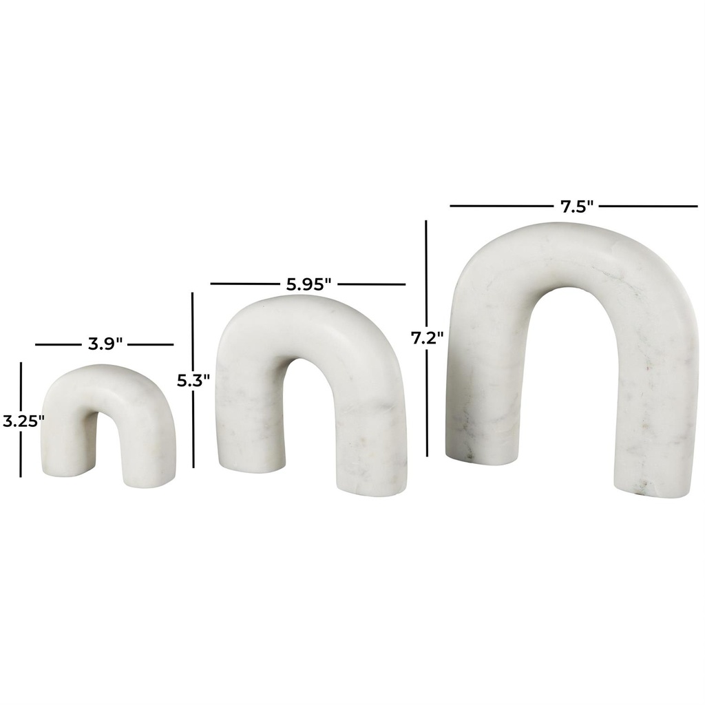 White Marble Arch Sculpture Set of 3