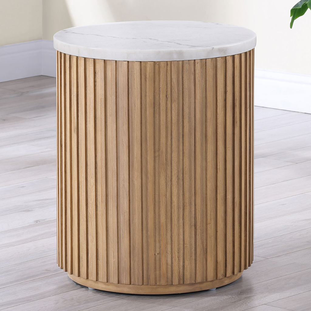 Colvin Brown Marble End Table