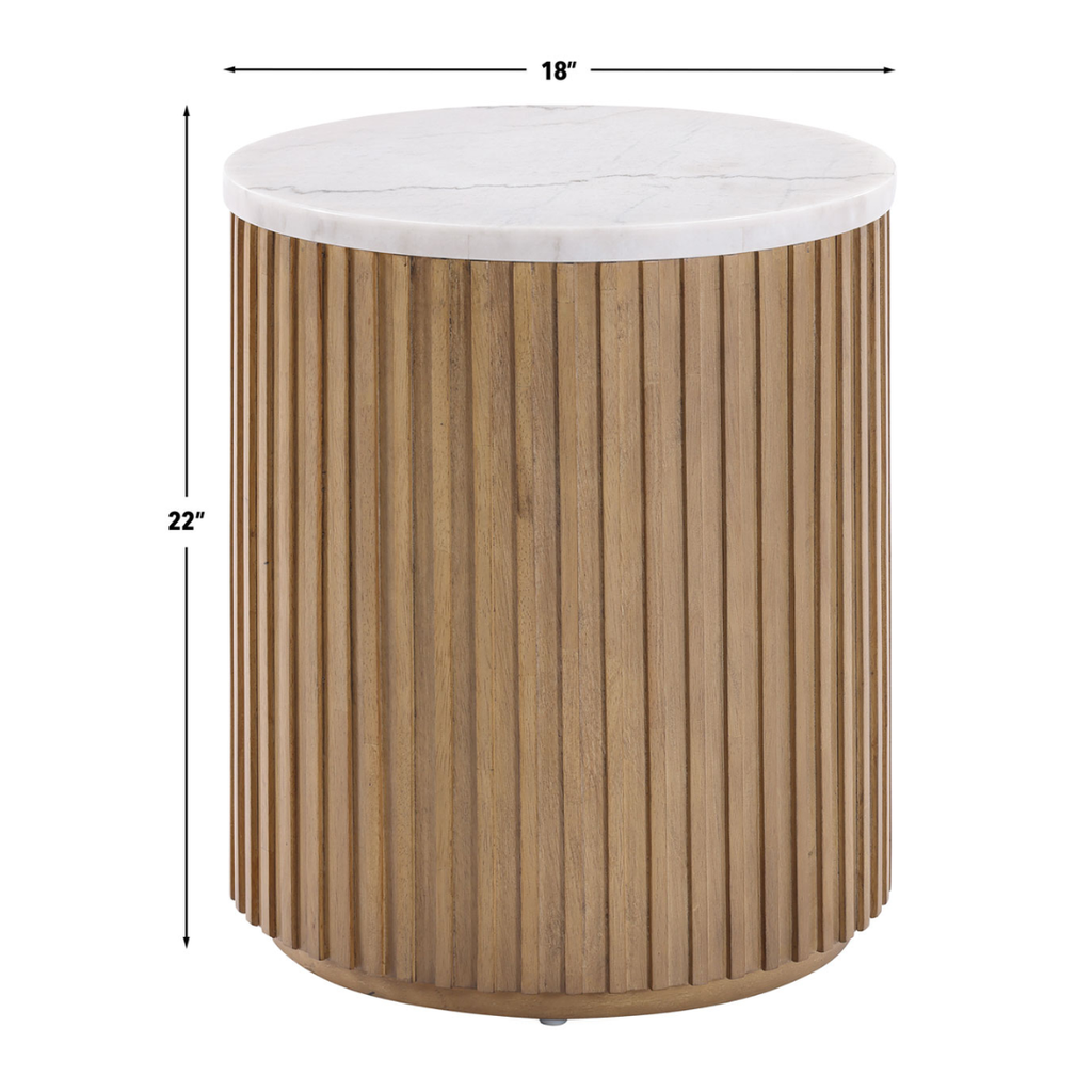 Colvin Brown Marble End Table
