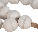 Wood Bead Garland White 32in