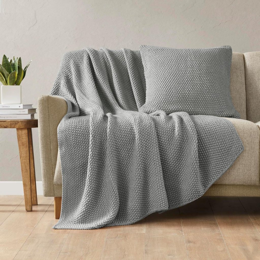 Bree Knit Throw Grey