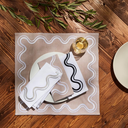 Chambray Swirl Napkin Taupe & White 18x18in