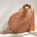 Mango Wood Serving Board with Twisted Handle, Square 25x14in