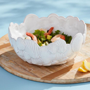Milk Glazed Fan Shell Bowl  4.75x10in
