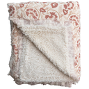 Block Print Throw Cotton With Sherpa Back Natural Rose 60x50in