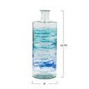 Blue Ombre Recycled Glass Vase 6x16in