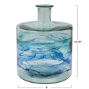 Blue Ombre Recycled Glass Vase 8x10in