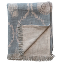 Coastal Pattern Cotton Throw Blue 60x50in