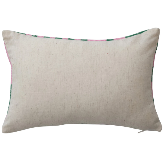 Embroidered Lumbar Pillow "Dear Karma" 9x14in