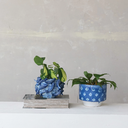 Fish Handmade Stoneware Planter Blue Glaze 10.5x6in