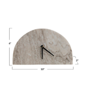 Marble Half Circle Clock 10x6in
