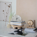Marble Half Circle Clock 10x6in