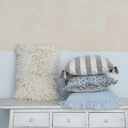 Ivory Shag Pillow 24x16in 