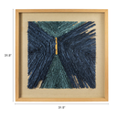 Paper Art Shadow Box Wall Décor Blue & Gold 31.5in