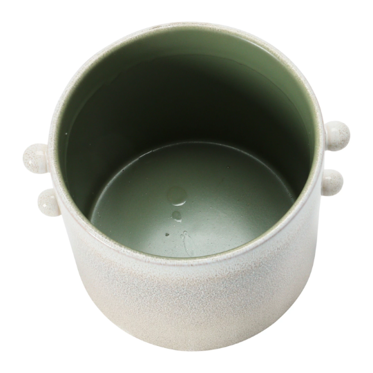 Reactive Glaze Stoneware Planter Cream 8x7in